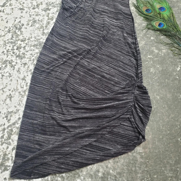 Athleta Downtown Gray Ruched Midi Dress - Picture 5 of 8